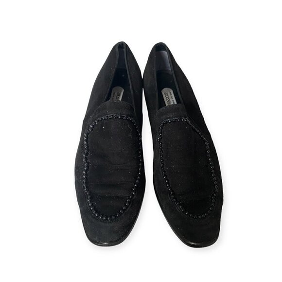 Vintage French Accessoire Diffusion Black suede loafer, Size 38.5EU,‎ beads - Picture 2 of 13